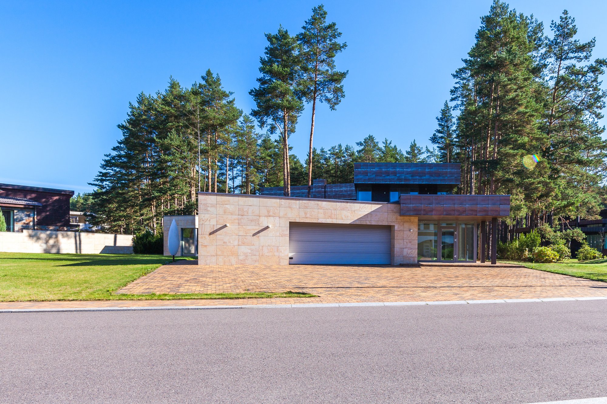 House Of Stylish Architecture Surrounded By In Vilnius, Vilnius County