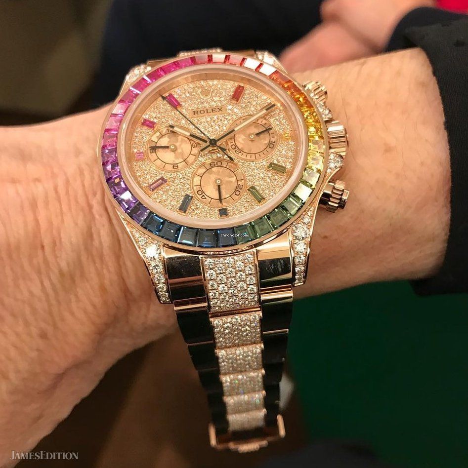 rolex daytona rainbow full pave diamond