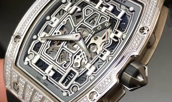 Richard Mille NEW RM 67-01 White Gold Med Set Diamonds Auto Extra Flat
