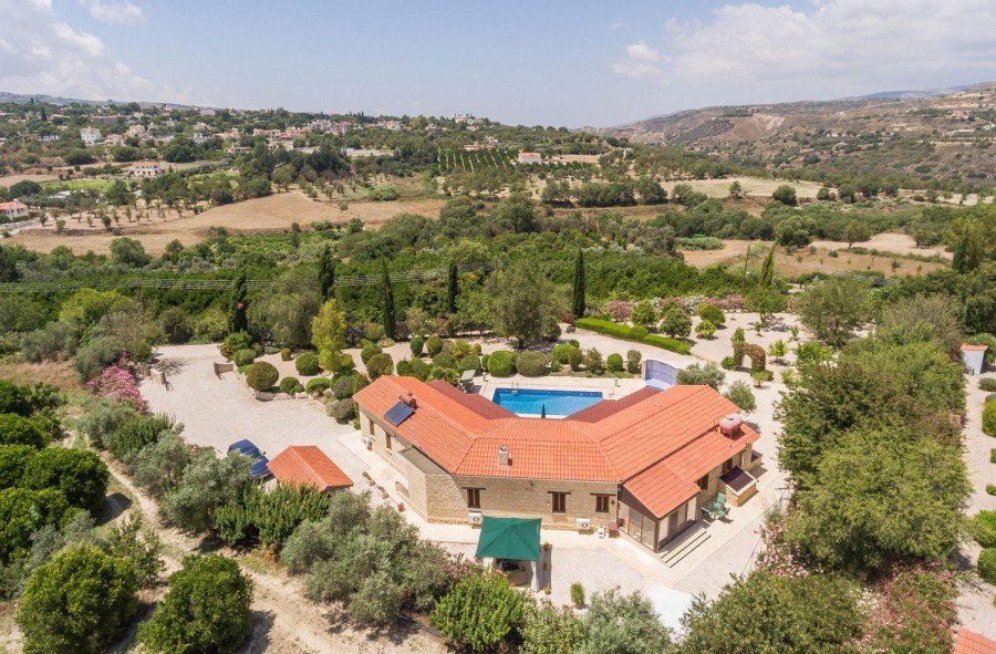 Outstanding 4 Bd Stone Bungalow For Sale In Giolou, Paphos, Cyprus For
