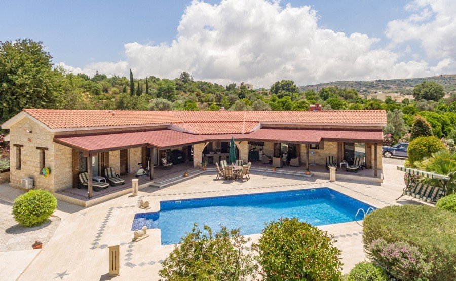 Outstanding 4 Bd Stone Bungalow For Sale In Giolou, Paphos, Cyprus For