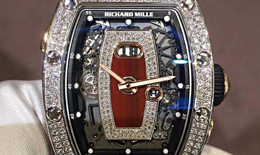 Richard Mille [NEW] RM 037 White Gold Full Set Diamonds Red Lip Ladies Watch