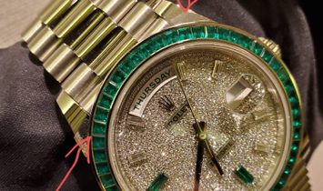 Rolex 228396TEM Day-Date 40mm Platinum Green Emerald (Retail:EUR 430.000)