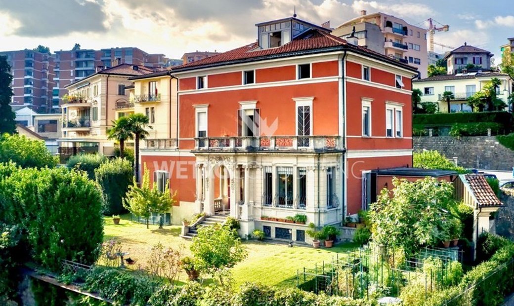 Elegant, historic villa in Lugano overlooking Lake Lugano in Lugano