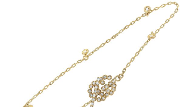 Gucci Gucci GG Running 18K Yellow Gold Diamond Bracelet Size 17 (10749717)