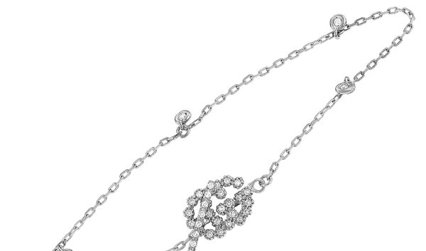 Gucci Gucci GG Running 18K White Gold Diamond Bracelet Size 16 (10749712)