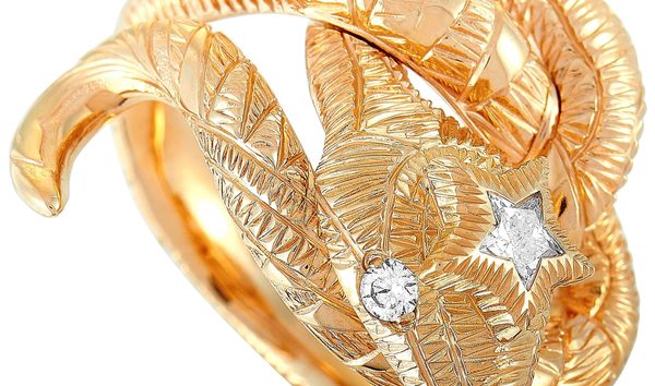 Gucci Gucci LMDM 18K Rose Gold Diamond Snake Ring (10749699)