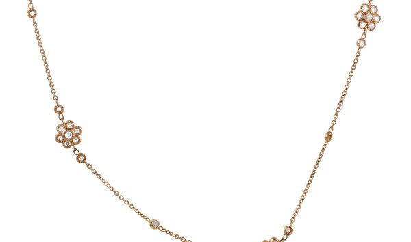 LB Exclusive LB Exclusive 18K Rose Gold 2.65ct Diamond Flower Necklace (10767140)