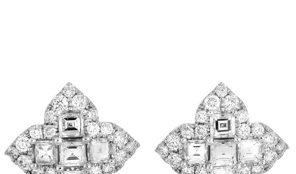 LB Exclusive LB Exclusive 18K White Gold Diamond Pave Stud Earrings (10767130)