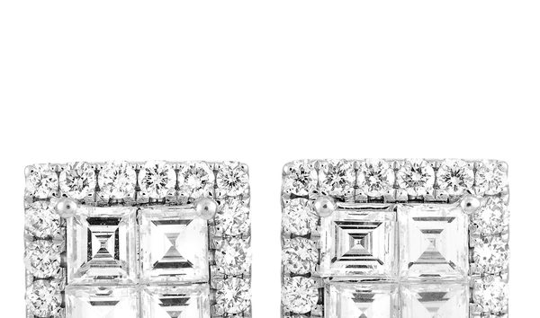 LB Exclusive LB Exclusive 18K White Gold Diamond Pave Stud Earrings (10767128)