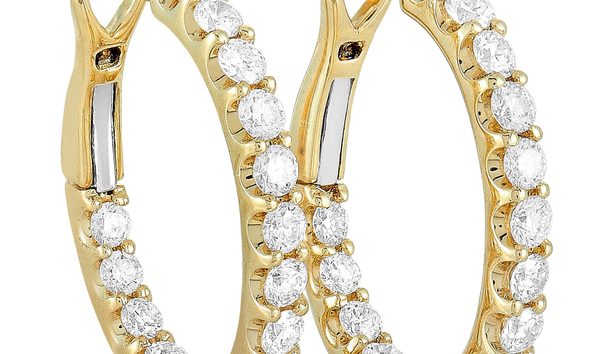LB Exclusive LB Exclusive 18K Yellow Gold 1.50ct Diamond Hoop Earrings (10768372)