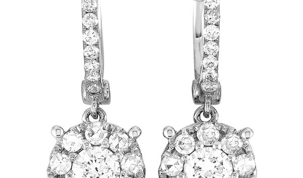 LB Exclusive LB Exclusive 18K White Gold 1.00ct Diamond Earrings (10768375)