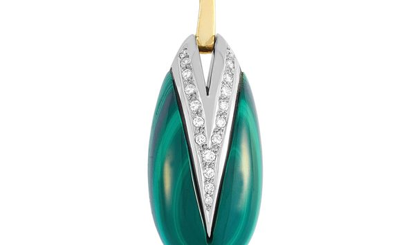 LB Exclusive LB Exclusive 18K Yellow and White Gold Diamond and Malachite Necklace (10772629)