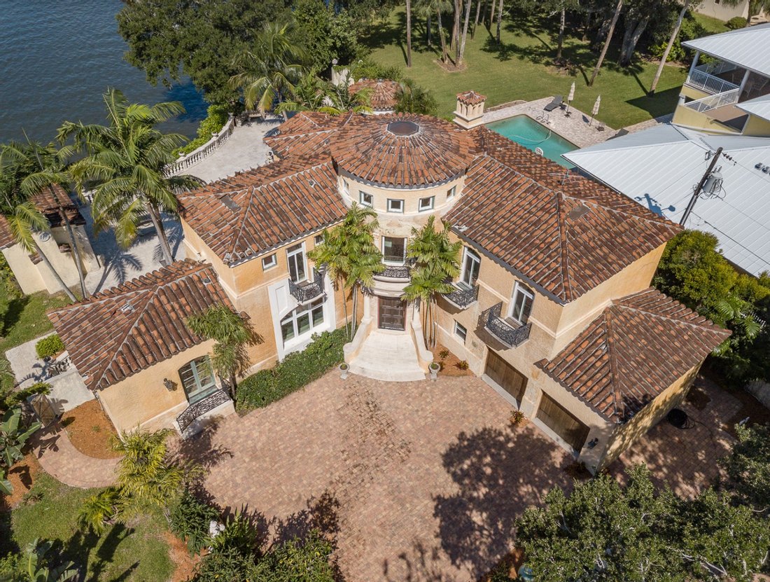 Villa Rotonda, European Riverfront In Indialantic, Florida, United