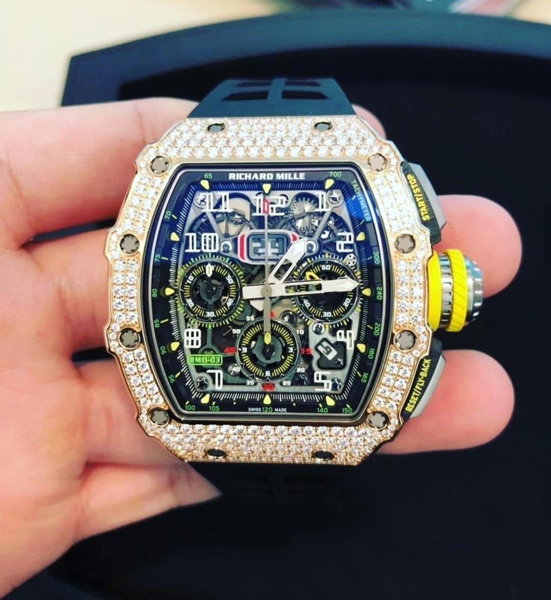 Richard Mille Rm 11 03 Rose Gold And Titanium With Diamond Bezel In ...