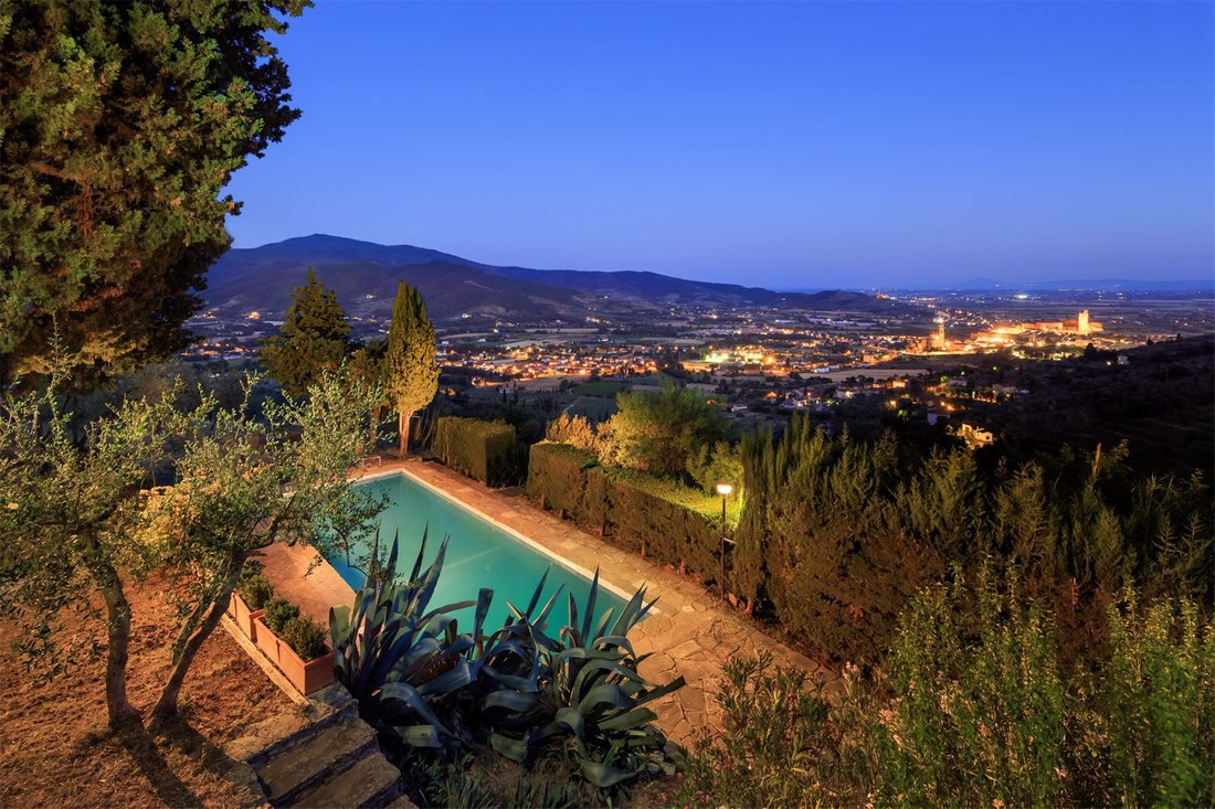 Two Stone Houses With Pool And Olive Groves Overlooking Castiglion Fiorentino