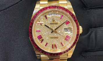 Rolex Day-Date 40 228398TRU 18ct Yellow gold and Ruby and Diamond set