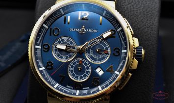 Ulysse Nardin Maxi Marine Chronograph Voyage Bleu Rose Gold