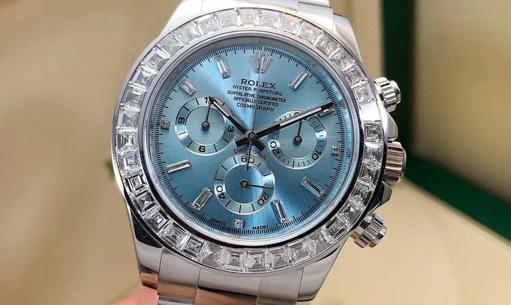 Rolex [NEW] Cosmograph Daytona Ice Blue Baguette Platinum 116576TBR