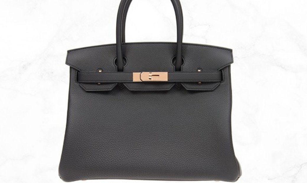 Hermes Birkin 30 Black Togo Leather In 