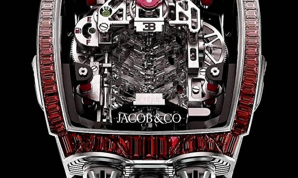 Jacob & Co. 捷克豹 [NEW] Bugatti Chiron 16 Cylinder Piston Engine Tourbillon Ruby
