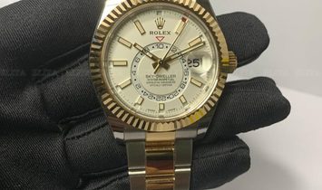 Rolex Sky-Dweller 326933-0009 Oystersteel and 18 Ct Yellow Gold White Dial Oyster Bracelet