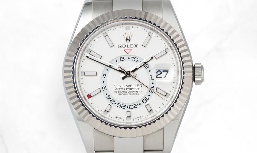 Rolex Sky-Dweller 326934-0001 Oystersteel and White Gold White Dial