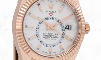 Rolex Sky-Dweller 326935-0005 18 Ct Everose Gold White Dial