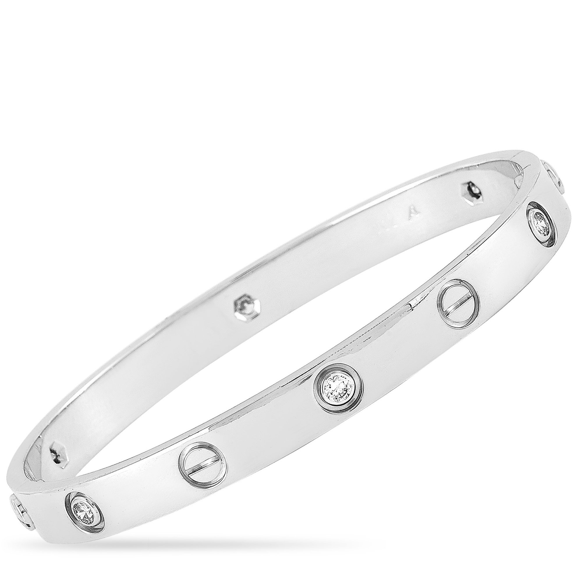 Cartier 18k White Gold 6 Diamond Love Bracelet Size 17 Cartier Buy At Truefacet