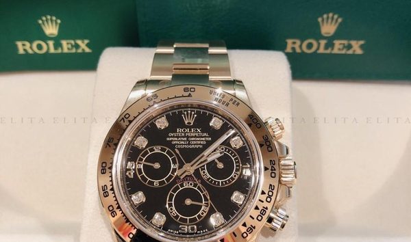 Rolex Daytona Cosmograph 116508-0008 18 Ct Yellow Gold Diamond Set Black Dial (10955268)
