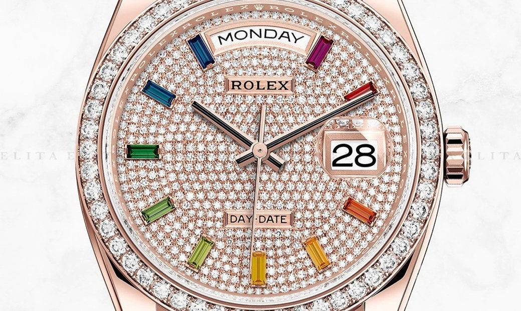 Rolex Day-Date Rolex Day-Date 36 128345RBR-0043 18 Ct Everose Gold Diamond Paved Dial