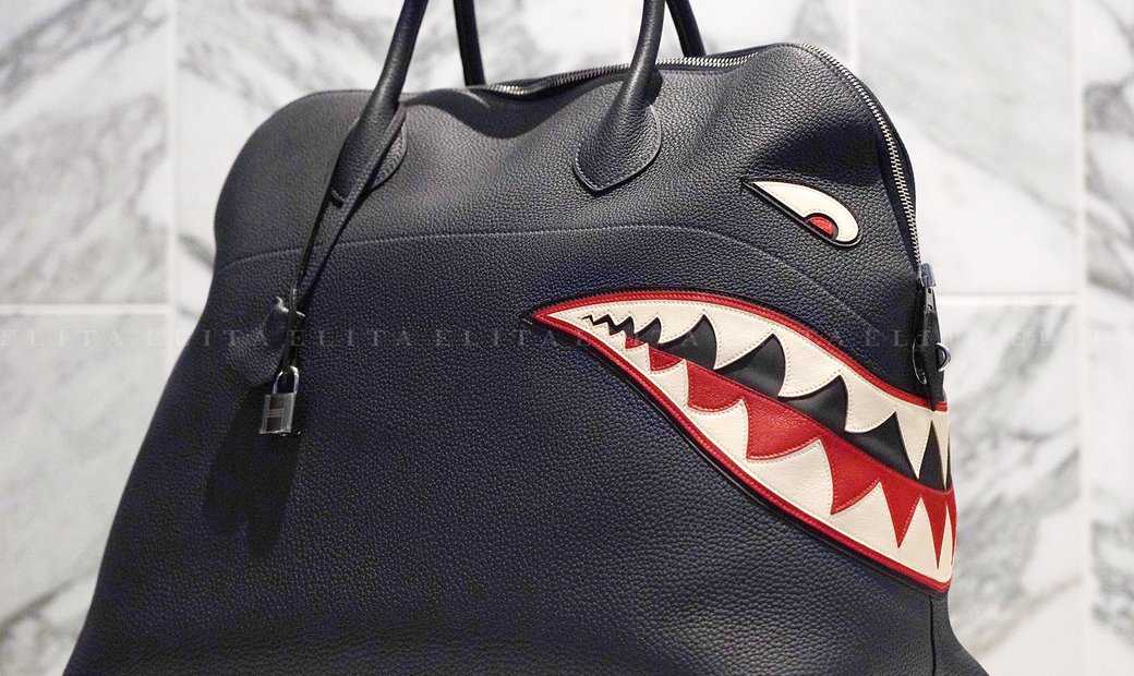 Limited Edition Hermes Blue Bolide Shark Monster Bag For Sale at 1stDibs