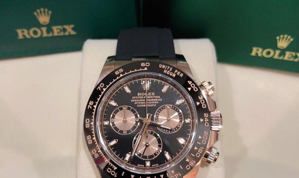 Rolex Daytona Cosmograph 116515LN-0017 18 Ct Everose Gold Black and Pink Dial