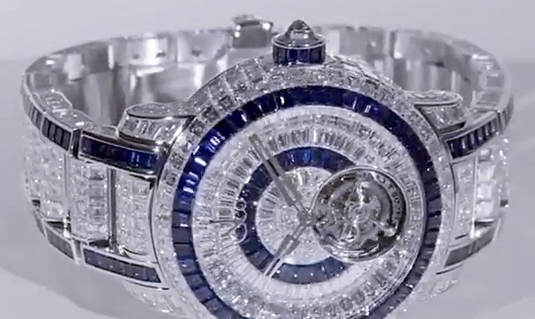 Jacob & Co. 捷克豹 [NEW] Caviar Tourbillon 44mm Blue Diamond Bracelet (Retail:HK$13,200,000)