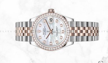 Rolex Datejust 31 278381RBR-0026 Everose Rolesor White Mother of Pearl Diamond Set Dial