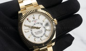 Rolex Sky-Dweller 326938-0005 18 Ct Yellow Gold White Dial