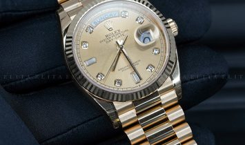 Rolex Day-Date 36  128238-0008 18ct Yellow Gold Diamond Set Champagne Coloured Dial 