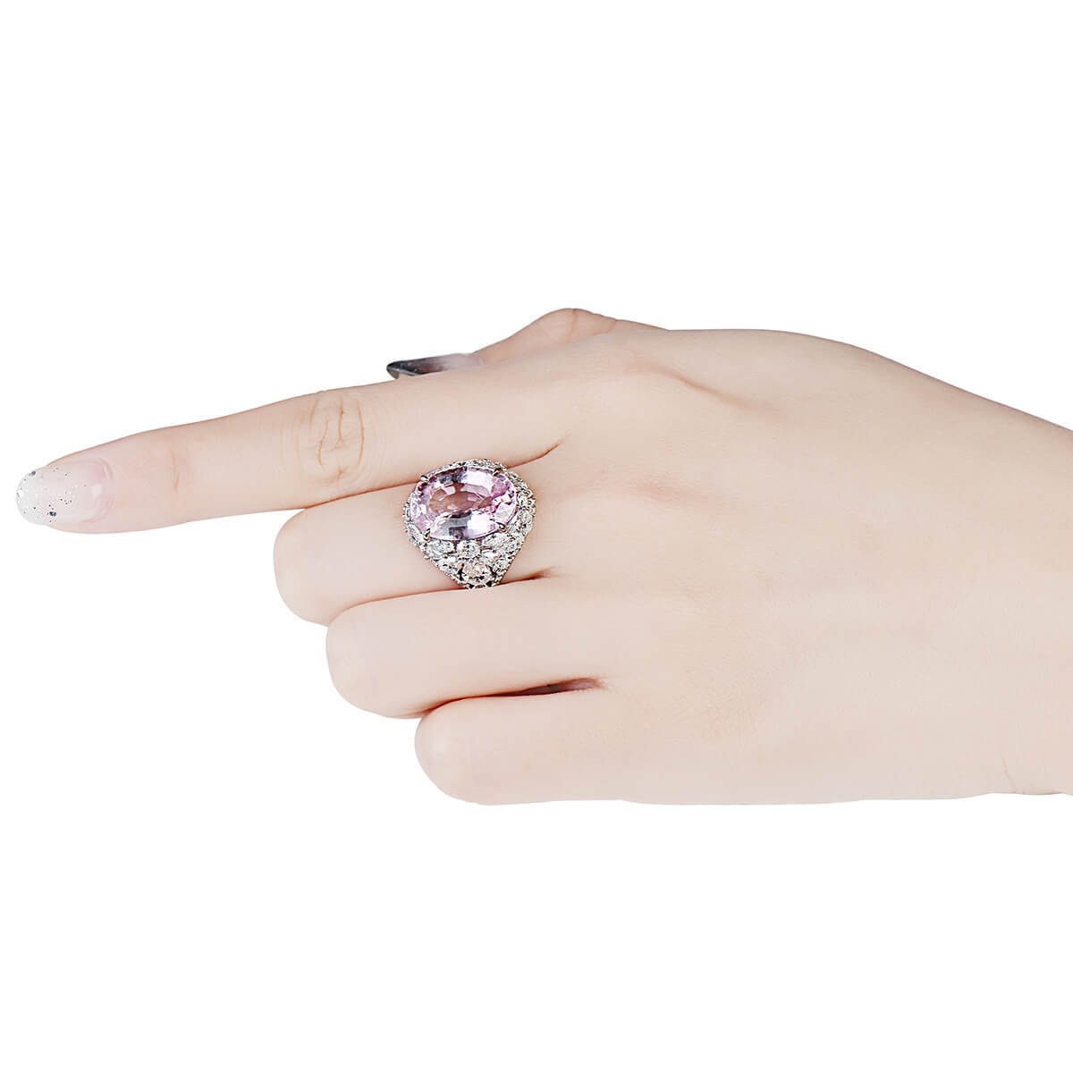 Natural PINK Sapphire Ring, 10.01 Ct. (13.81 Ct. TW), GIA Certified, in