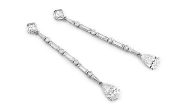 White Diamond Earrings, 2.00 Ct. (3.40 Ct. TW), Pear shape, GIA Certified, JCEW05408416