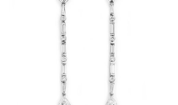 White Diamond Earrings, 2.00 Ct. (3.40 Ct. TW), Pear shape, GIA Certified, JCEW05408416 (10869599)