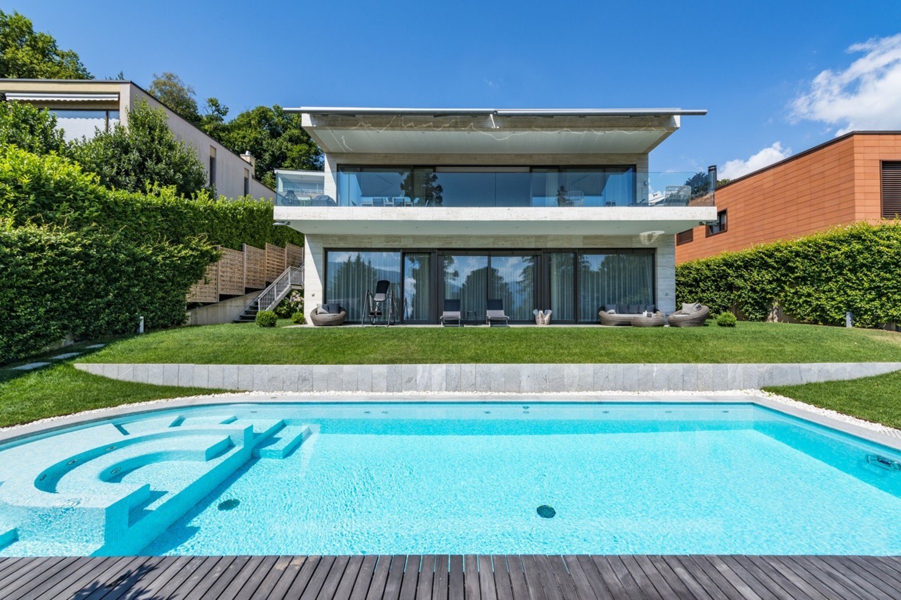 Elegant Contemporary Villa In Quiet Residential In Lugano, Ticino