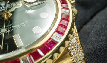 Rolex GMT Master II 116718BK Diamond, Sapphire and Ruby Set by ELITA