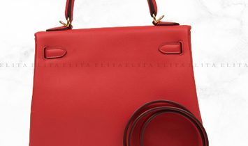 Hermes Kelly 25 Rouge Tomate S5 / Red Swift Leather