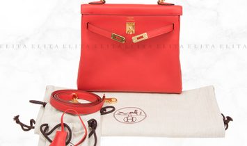 Hermes Kelly 25 Rouge Tomate S5 / Red Swift Leather