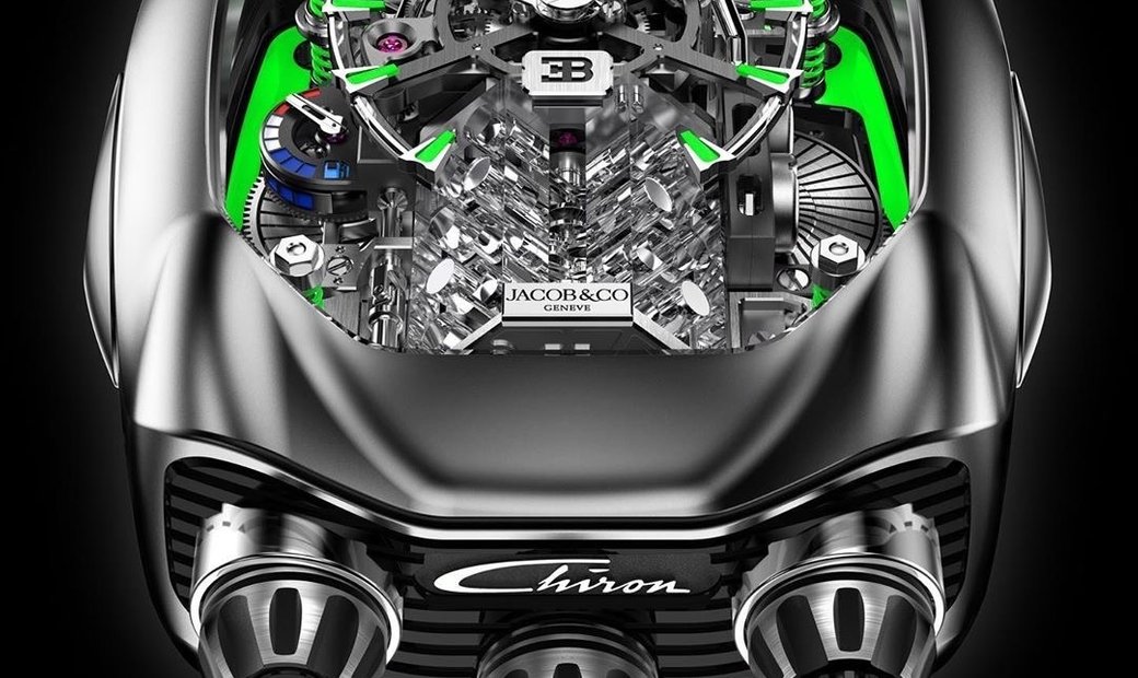 Jacob & Co. 捷克豹 [NEW] Bugatti Chiron 16 Cylinder Piston Engine Tourbillon