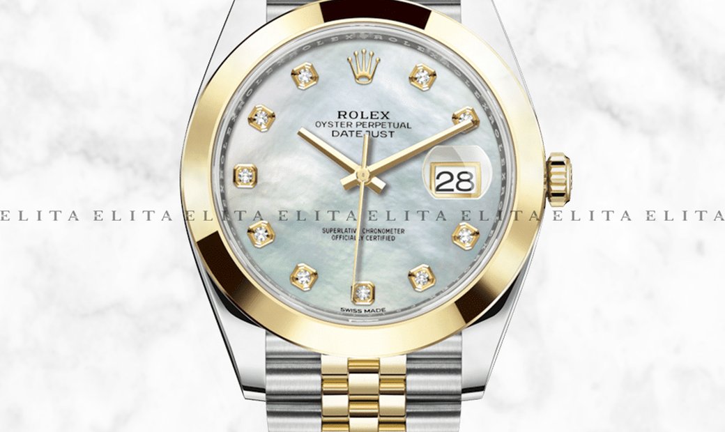 Rolex Datejust 41  126303-0018 Oystersteel and Yellow Gold Diamond Set White Mother of Pearl Dial