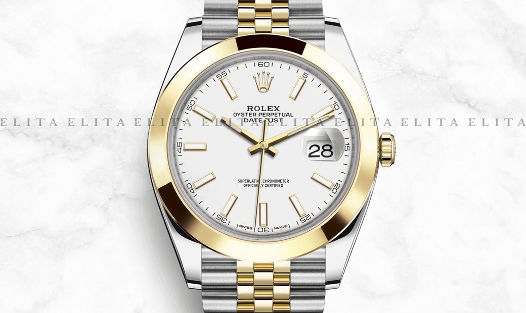 Rolex Datejust 41 126303-0016 Oystersteel and Yellow Gold White Dial Jubilee Bracelet