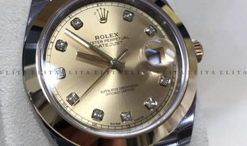 Rolex Datejust 41 126303-0012 Oystersteel and Yellow Gold Diamond Set Champagne Dial 