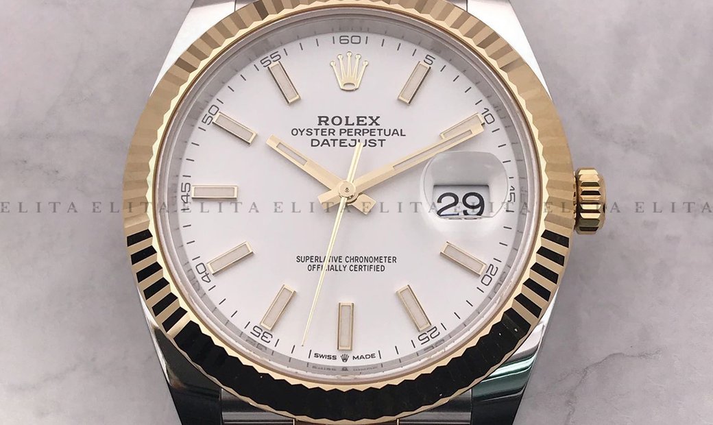 Rolex Datejust 41 126333-0016 Oystersteel and Yellow Gold White Dial