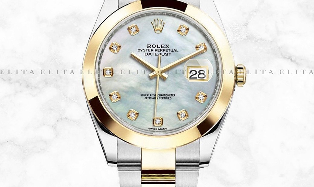 Rolex Datejust 41 126303-0017 Oystersteel and Yellow Gold Diamond Set White Mother of Pearl Dial 